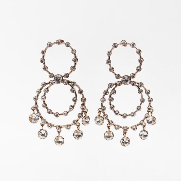 ZARA RHINESTONE EARRINGS  - Picture 5 of 7